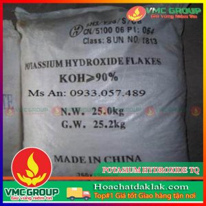 POTASIUM HYDROXIDE KOH BAO 25KG TRUNG QUỐC