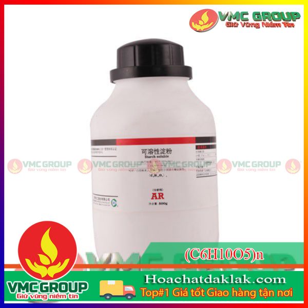 (C6H10O5)n- STARCH SOLUBLE LỌ 500G BỘT MÀU TRẮNG XUẤT XỨ TRUNG QUỐC