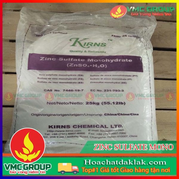 KẼM SUNPHAT- ZINC SULPHATE- ZnSO4 BAO 25KG TRUNG QUỐC